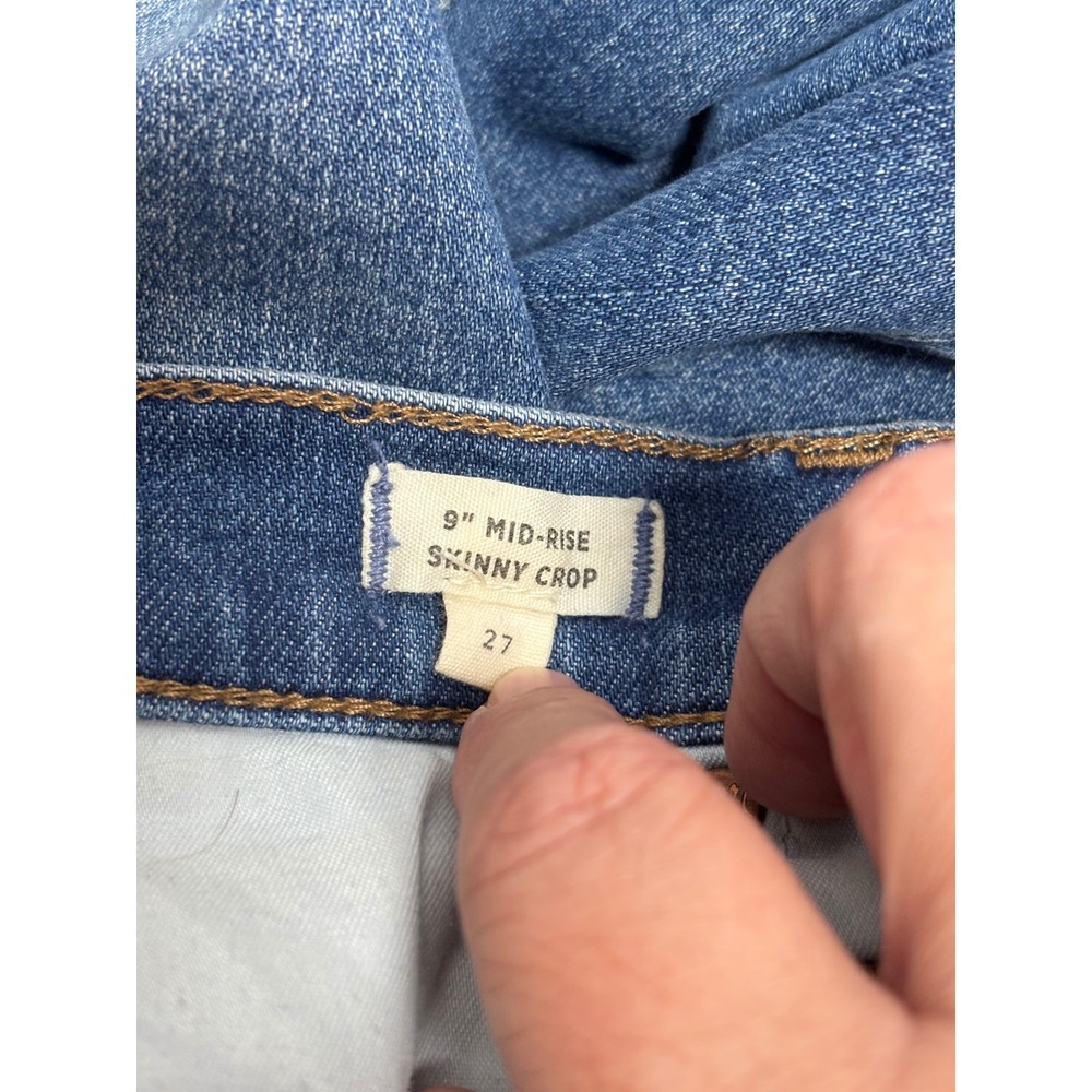 Madewell 9" Mid-Rise Skinny Crop Jeans Medium Wash Button Fly Size 27 - Picture 6 of 7
